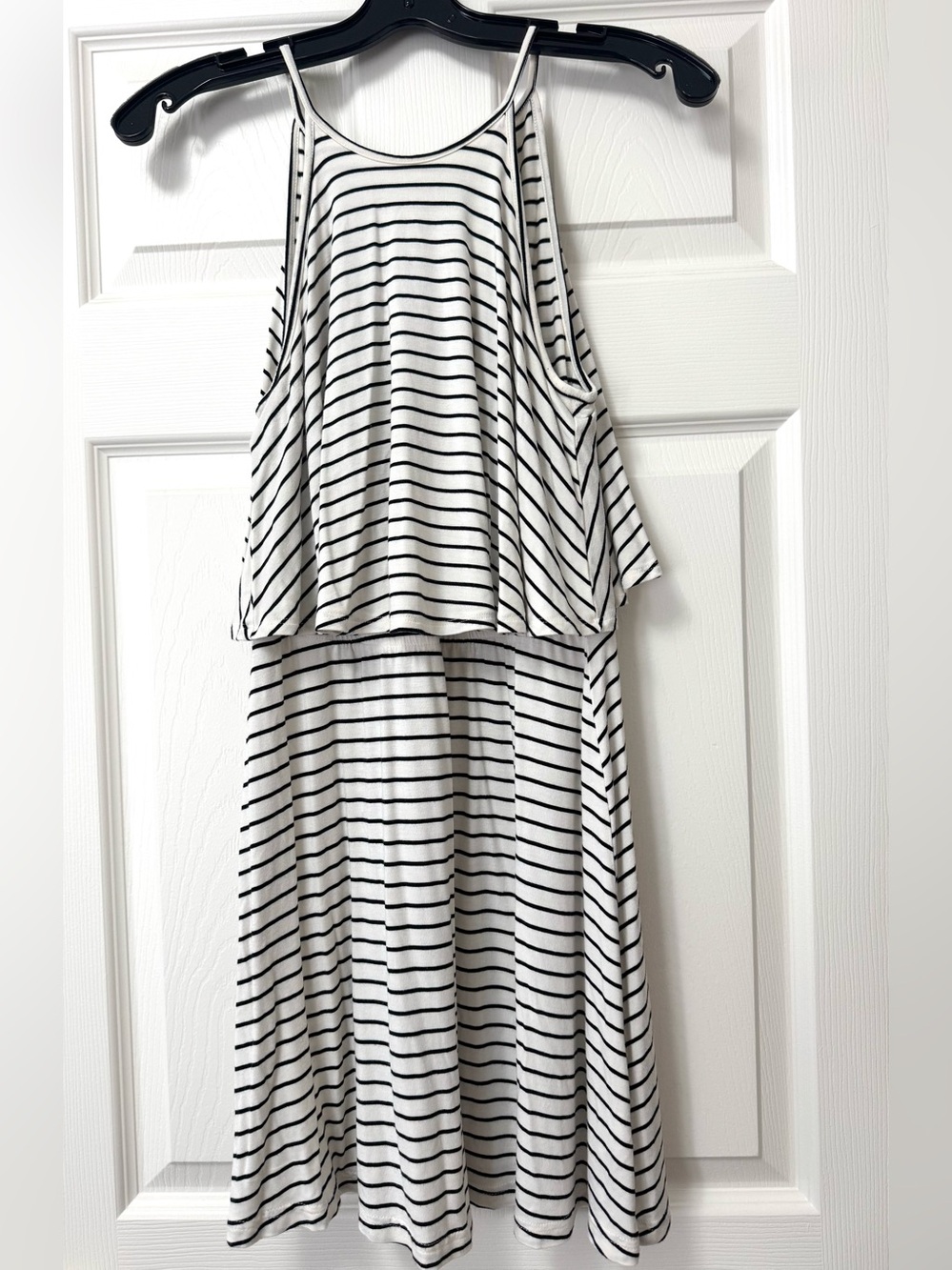 American Eagle Outfitters Black & White Striped Swing Sundress